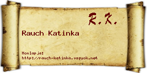 Rauch Katinka névjegykártya
